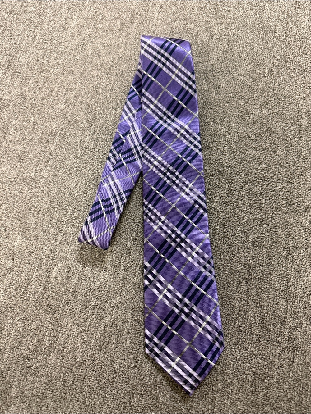 David August Purple Plaid Men's Tie - Classic Pattern